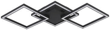 Deckenleuchte schwarz Metall Kunststoff B/H/L: ca. 29x5x63 cm 2 Brennstellen LED-Deckenleuchte_Tres - schwarz (63,00/29,00/5,00cm)