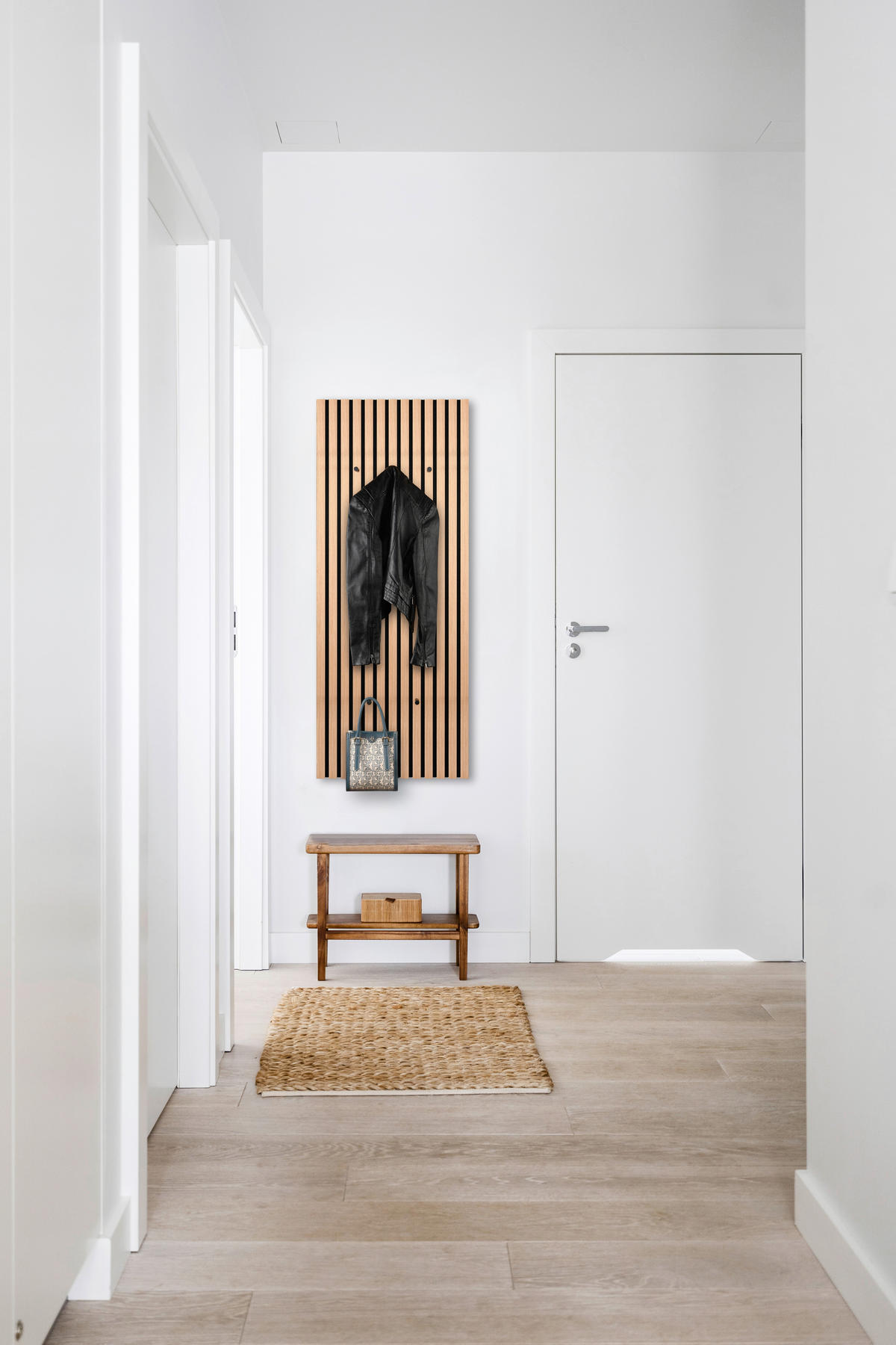 Wandgarderobe Grace Eiche Artisan Nachbildung schwarz B/H/T: ca. 50x125x7 cm Grace - Eiche/schwarz (50,00/125,00/7,00cm)