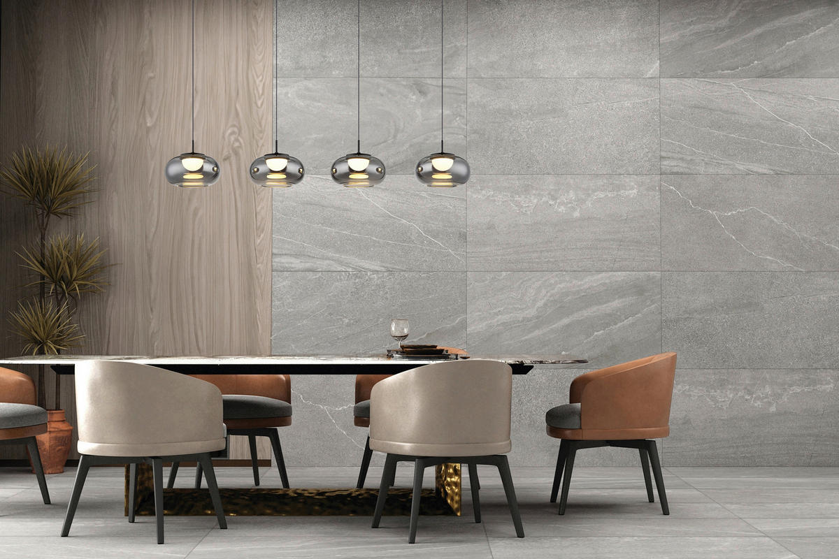GLOBO LED-Pendelleuchte mattschwarz Rauch schwarz Metall Glas B/H/T: ca. 110x150x20 cm 1.0 Brennstellen QUINTARA - schwarz/Rauch (110,00/150,00/20,00cm) - GLOBO