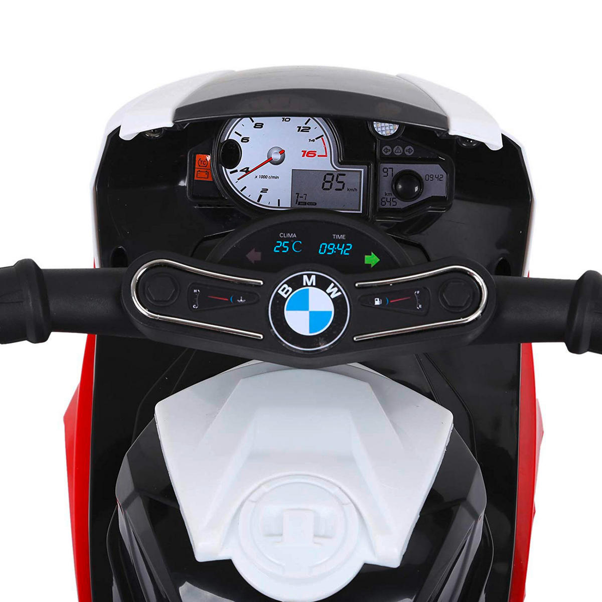 HOMCOM Kindermotorrad BMW S1000RR weiß B/H/L: ca. 37x44x66 cm BMW S1000RR - weiß/rot (66,00/37,00/44,00cm) - HOMCOM