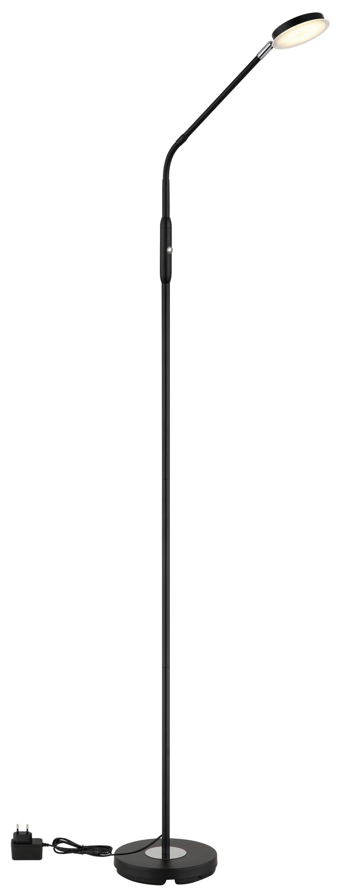 GLOBO Stehleuchte mattschwarz Metall B/H/L: ca. 20x173x52 cm 1 Brennstellen SILVIO - mattschwarz (52,00/20,00/173,00cm) - GLOBO