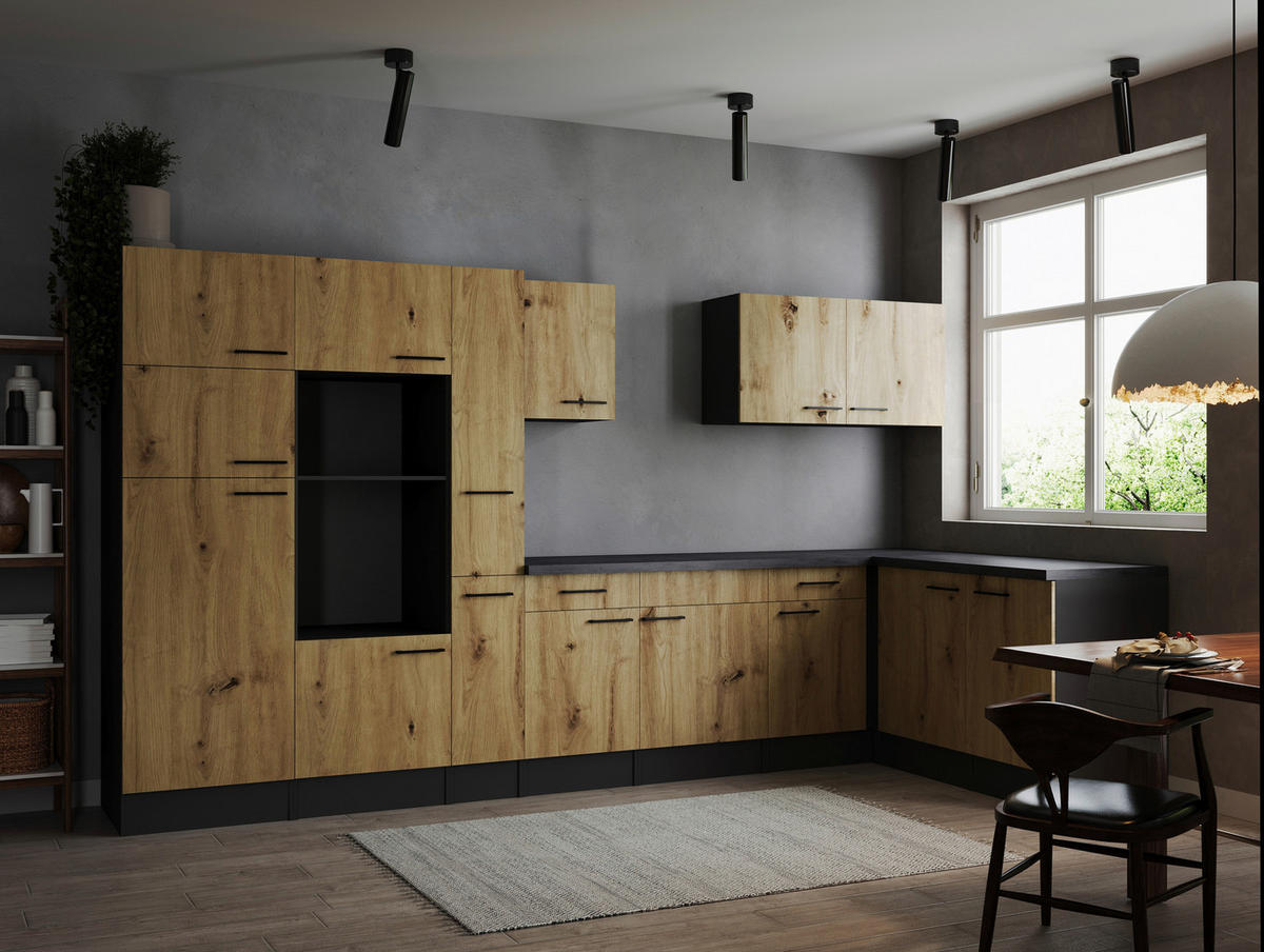 Winkelküche Oliver B/H/T: ca. 370x205x172 cm Oliver - granit/grau (370,00/205,00/172,00cm) - Respekta