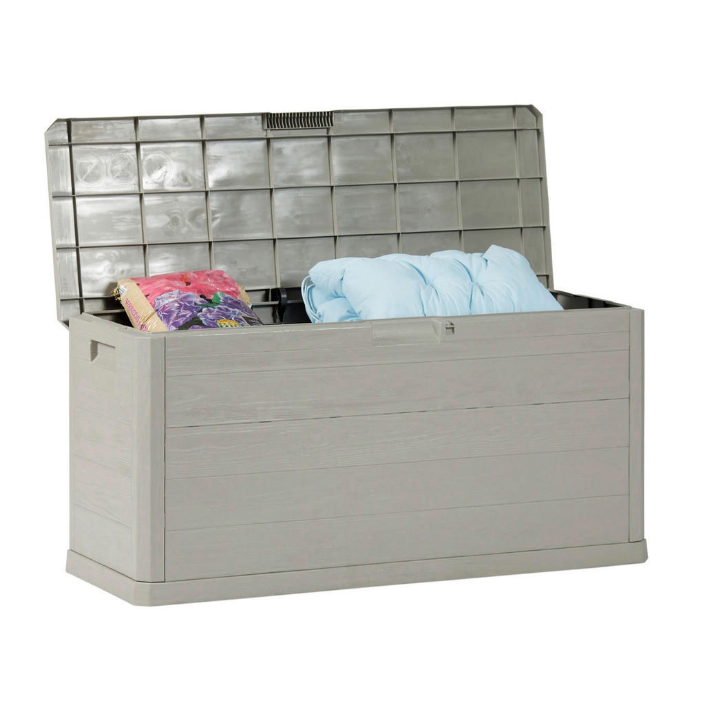 Thumbnail - Toomax Aufbewahrungsbox Woodys grau Kunststoff B/H/L: ca. 56x45x117 cm