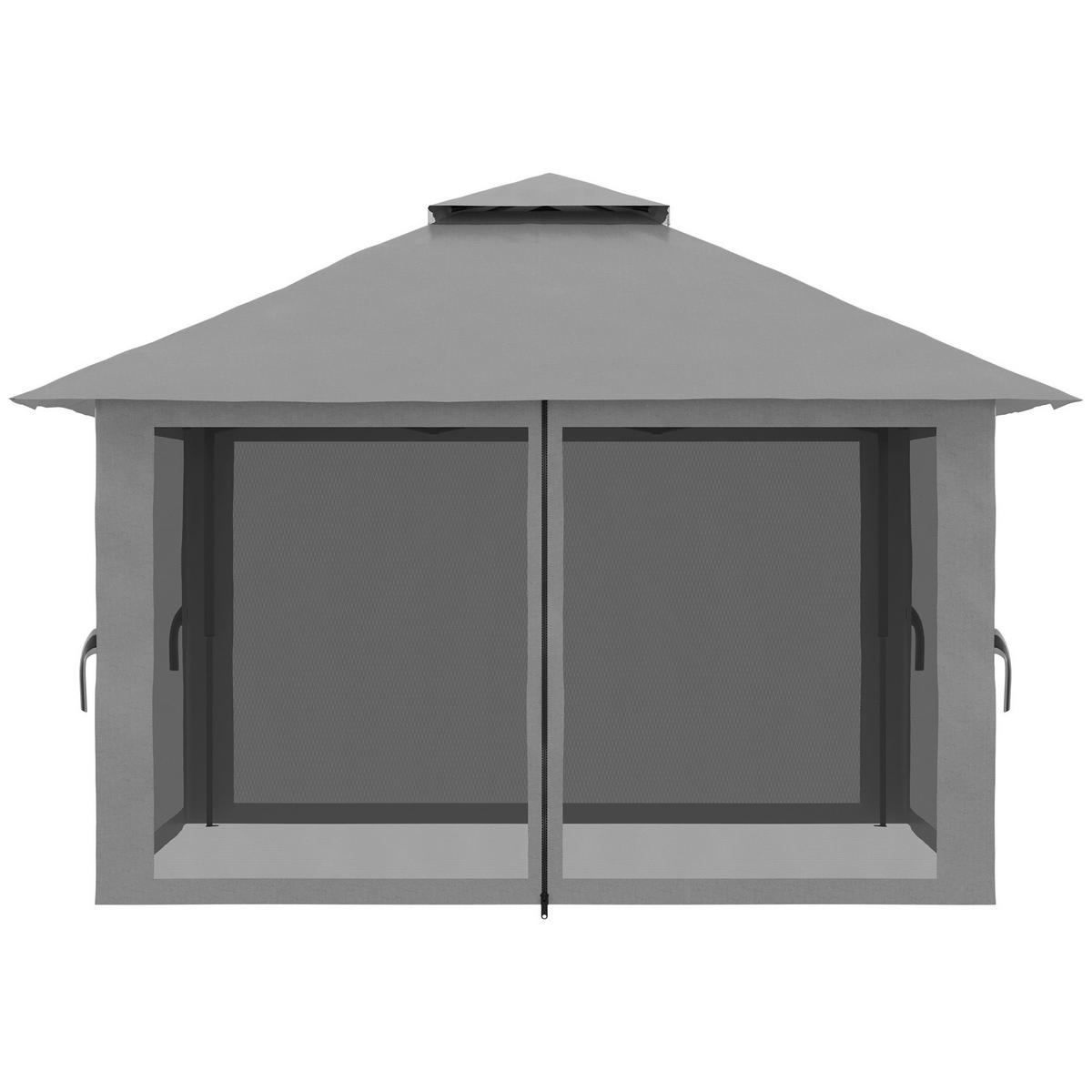Outsunny Faltpavillon dunkelgrau Stoff B/H/L: ca. 392x283x392 cm Faltpavillon - dunkelgrau (392,00/392,00/283,00cm) - Outsunny