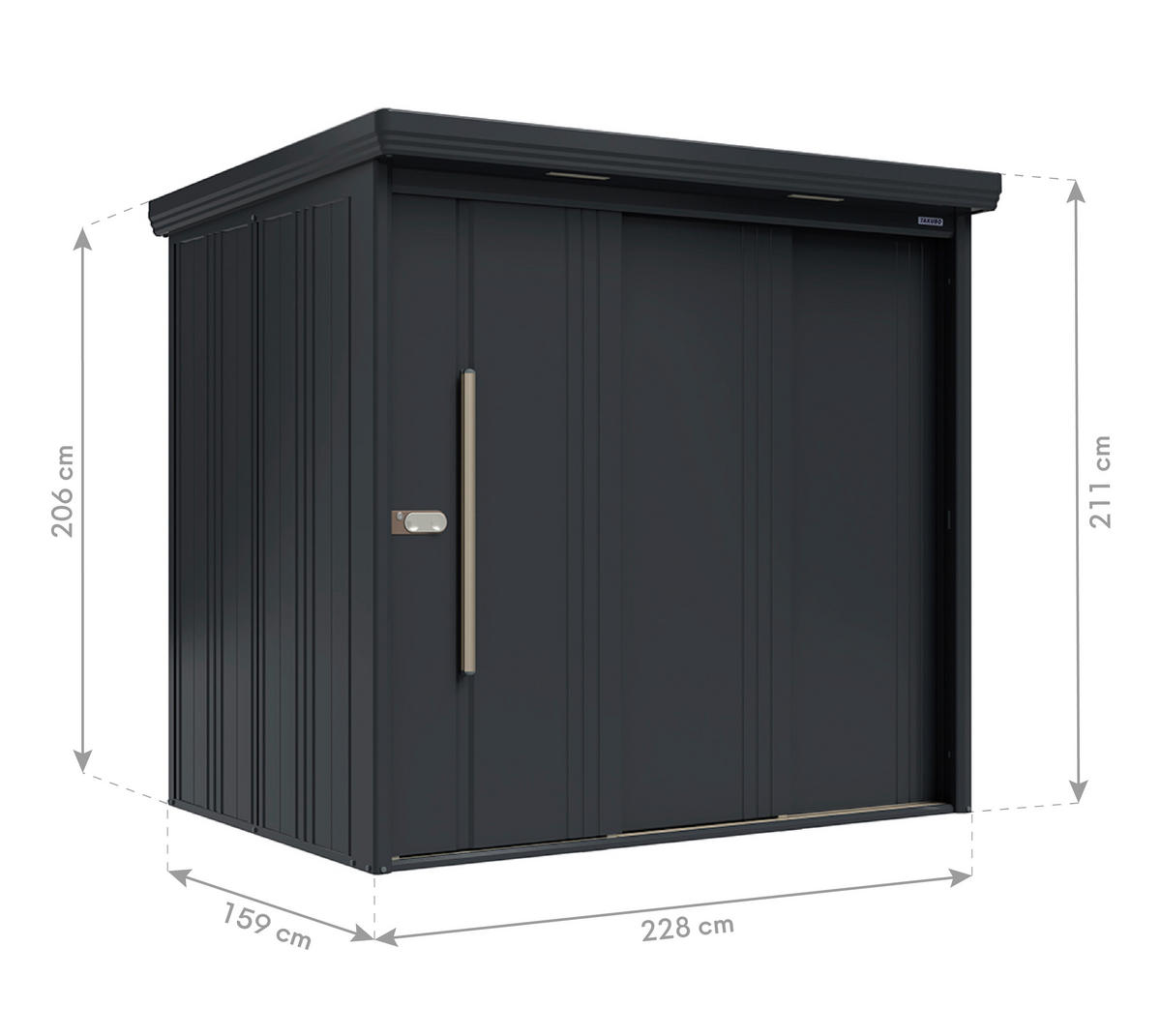 Takubo Gerätehaus Casa anthrazit B/H/L: ca. 220x211x159 cm Casa - anthrazit (159,00/220,00/211,00cm) - Takubo