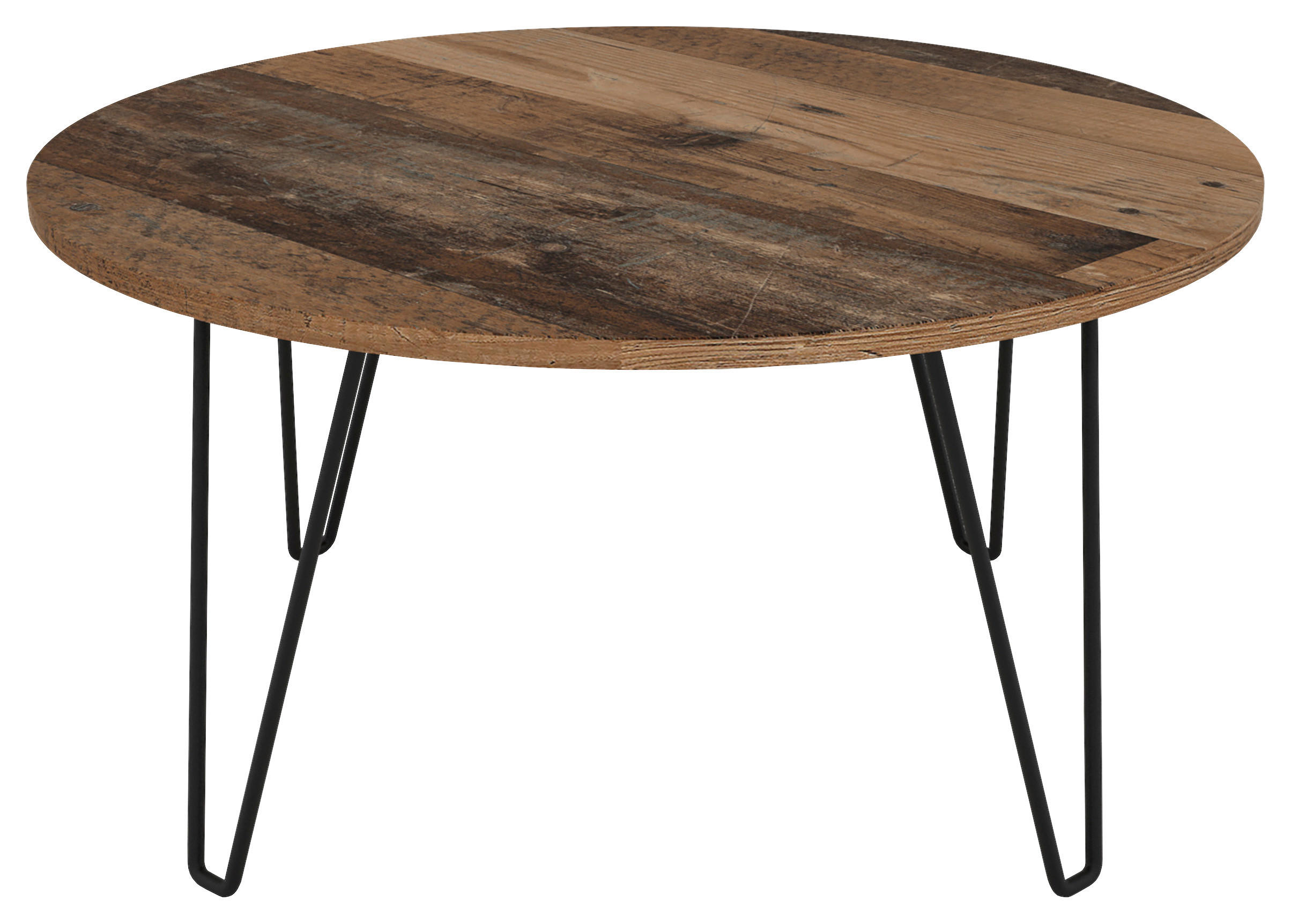 Couchtisch FLAIR Eiche Old Wood Nachbildung schwarz pulverbeschichtet FLAIR - Eiche/schwarz - byLIVING