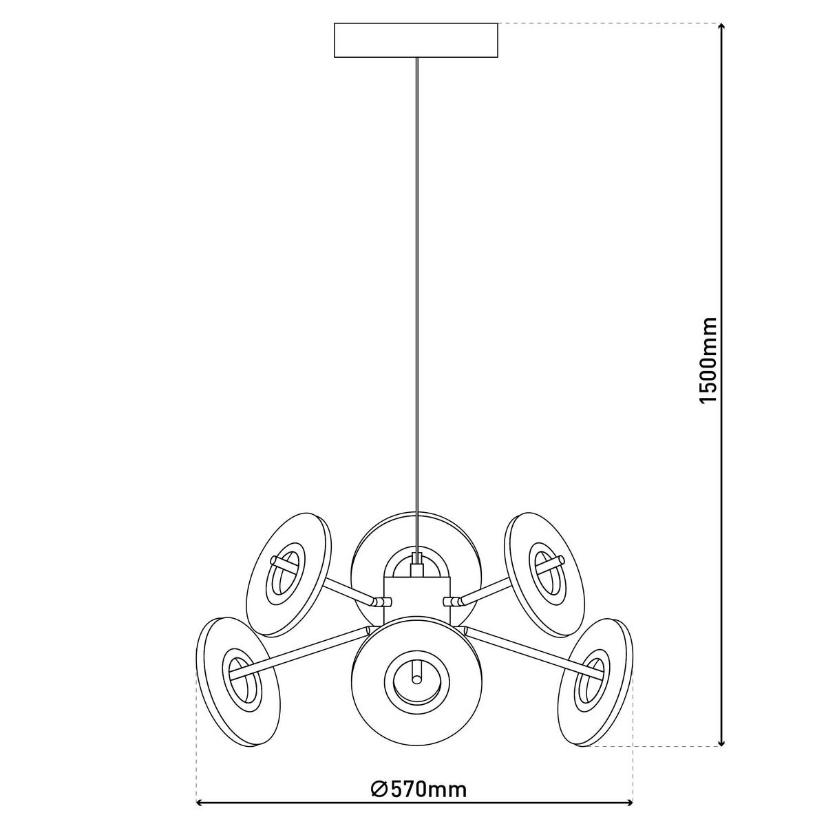 Näve Leuchten Pendelleuchte NV6137722 Discus - schwarz (57,00/150,00/57,00cm) - Näve Leuchten