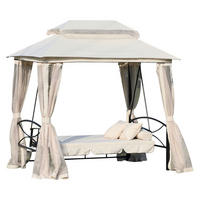 Outsunny Hollywoodschaukel beige Stahl B/H/L: ca. 165x243x245 cm Hollywoodschaukel - beige/schwarz (245,00/165,00/243,00cm) - Outsunny