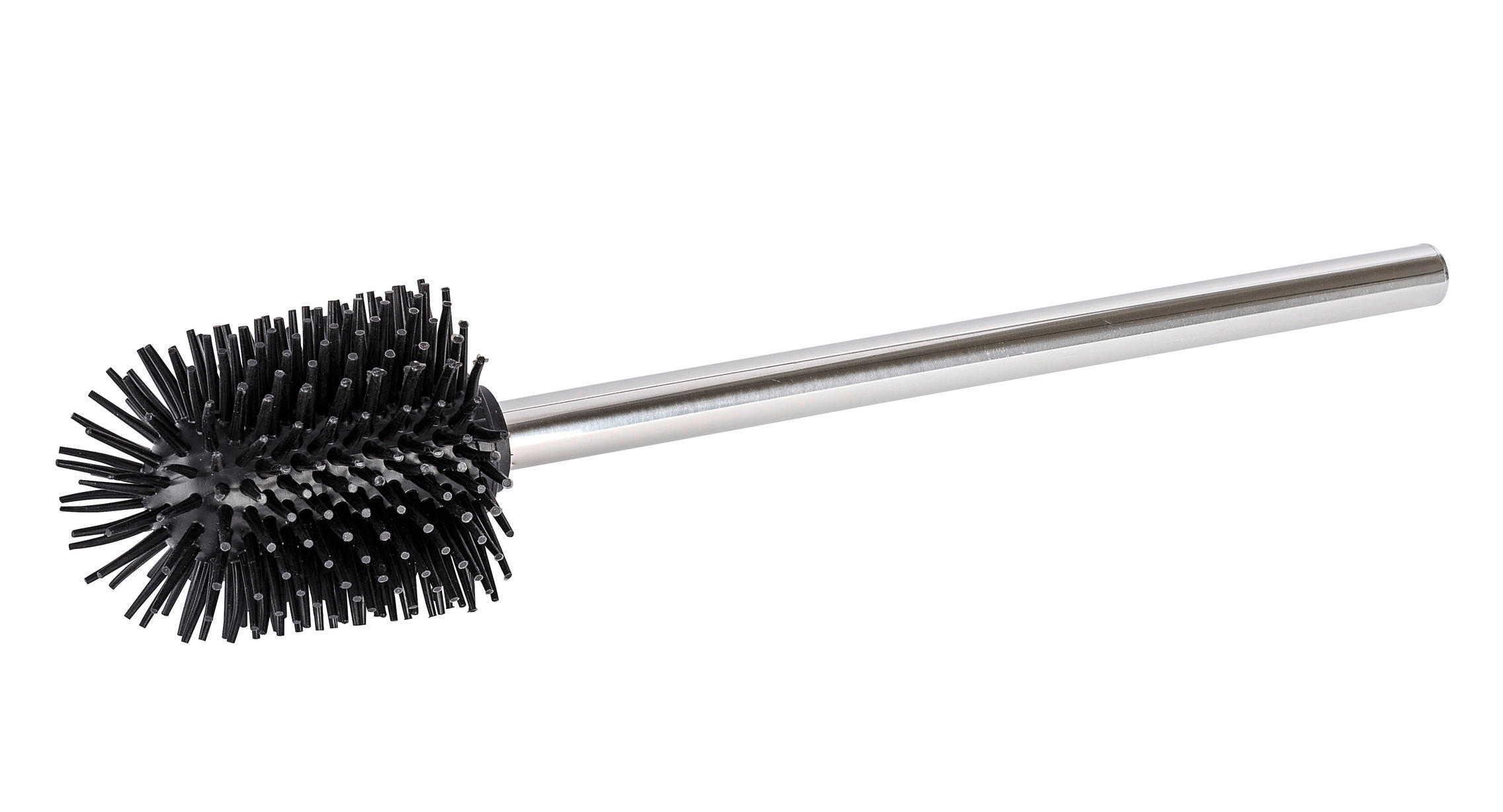 WC-Bürste schwarz silber Edelstahl WC-Bürste_mit_Silikonkopf Wenko - schwarz/silber (7,50/7,50/35,00cm) - WENKO