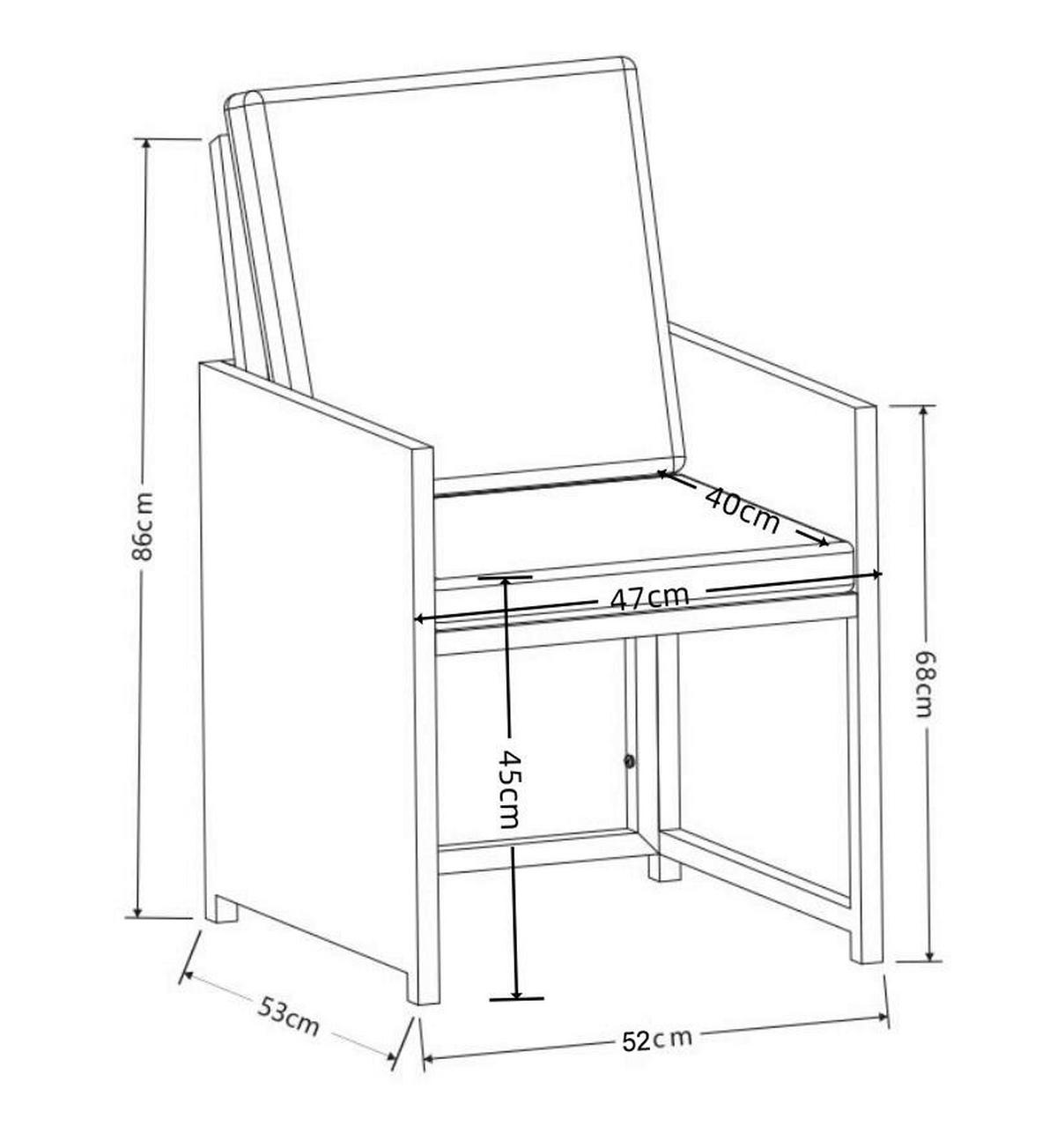 VCM Gartenstuhl 4er Set braun Rattan B/H/L: ca. 53x84x53 cm Gartenstuhl 4er Set Raloso - braun (53,00/53,00/84,00cm) - VCM