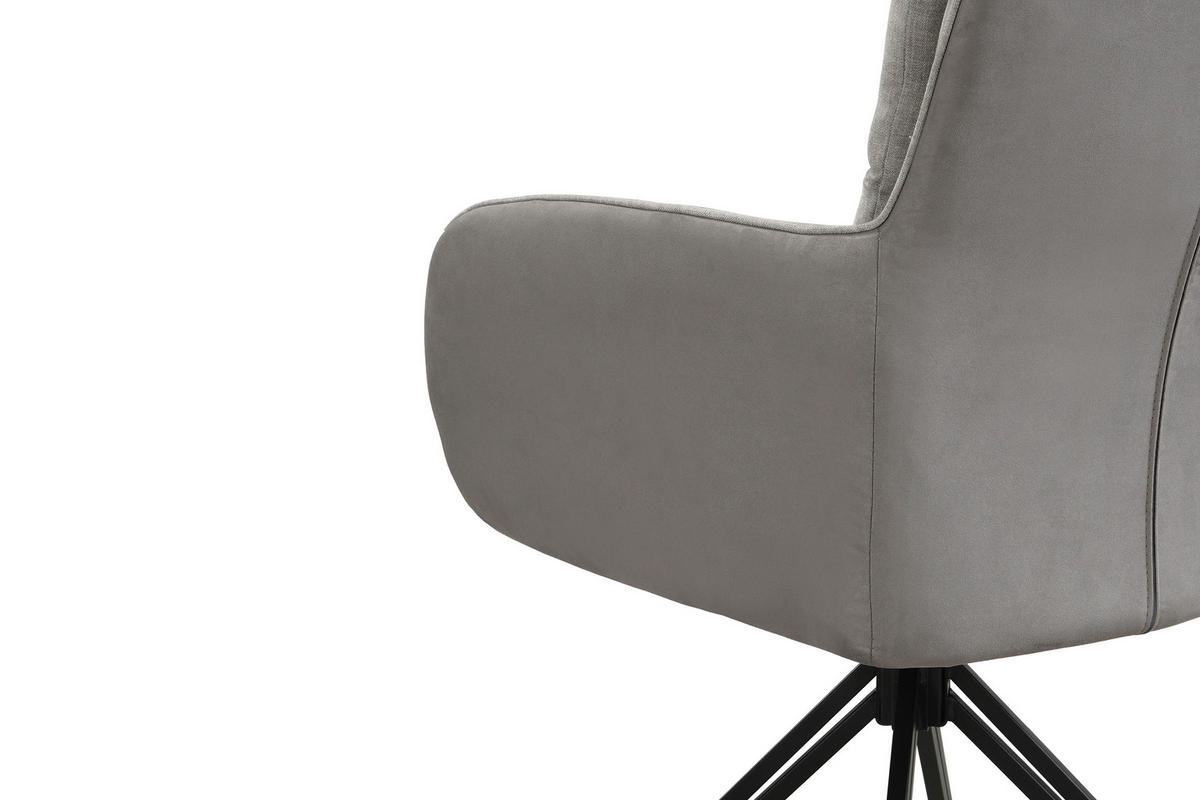 Stuhl TINO schwarz grau Metall Microfaser B/H/T: ca. 62x94x70 cm TINO - schwarz/grau (62,00/94,00/70,00cm) - byLIVING