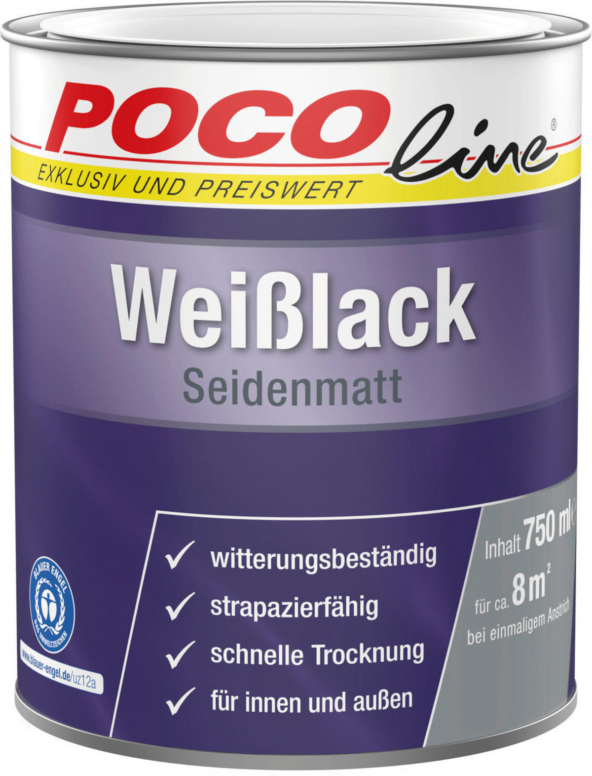 POCOline Weißlack weiß seidenmatt ca. 0,75 l Weißlack 750ml - weiß (750ml) - POCOline