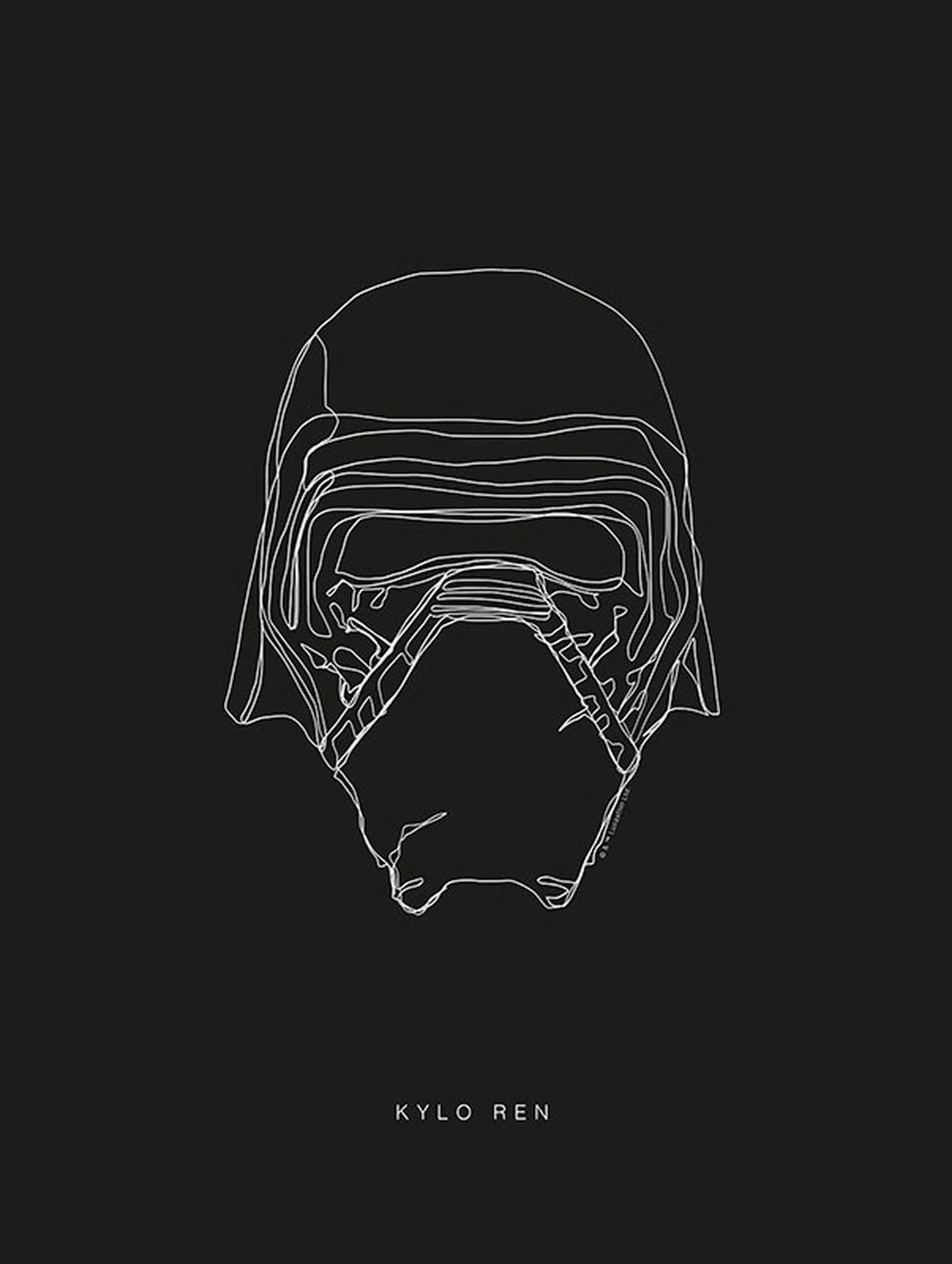 Komar Poster Star Wars Lines Dark Side Kylo Star Wars B/L: ca. 30x40 cm Star Wars Lines Dark Side Kylo - (30,00/40,00cm) - Komar