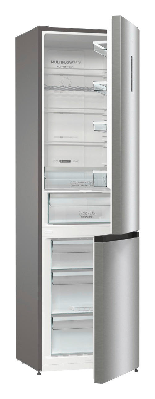 Gorenje Kühl-/Gefrierkombination NRK620CA2XL4 silber B/H/T: ca. 60x200x59 cm Kühl-/Gefrierkombi NRK620CA2XL4 - silber (60,00/200,00/59,00cm) - Gorenje