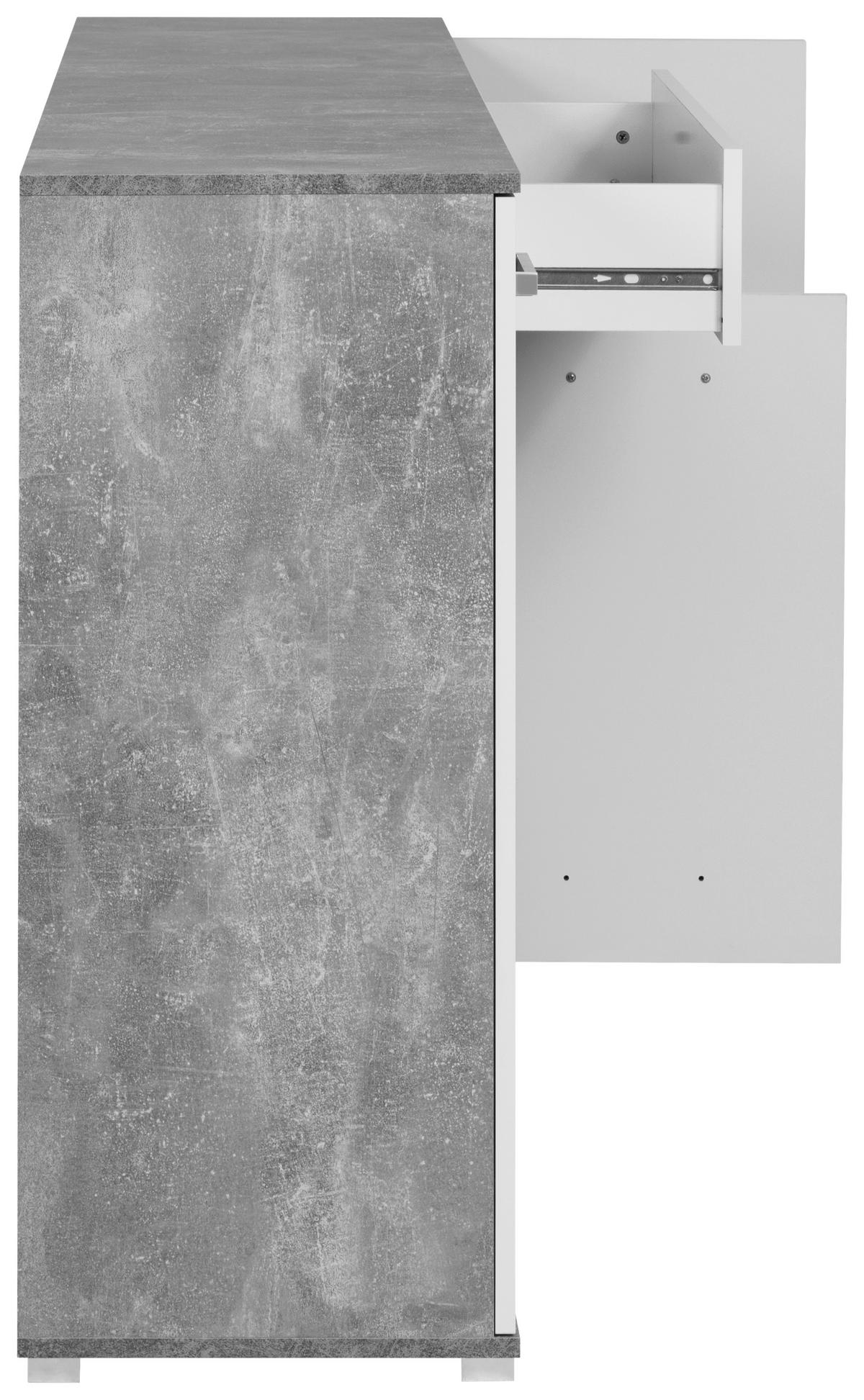 Sideboard Volos Beton Optik weiß B/H/T: ca. 160x90x38 cm Volos - weiß (160,00/90,00/38,00cm)