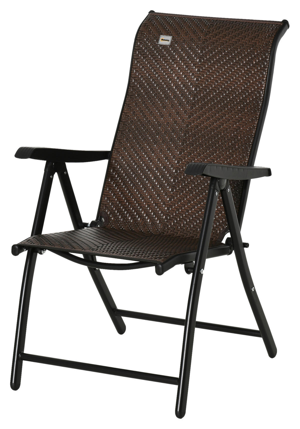 Outsunny Klappsessel braun Polyrattan B/H/L: ca. 71x111x58 cm Klappsessel - braun/schwarz (58,00/71,00/111,00cm) - Outsunny