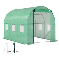 Outsunny Folientunnel B/H/L: ca. 200x195x300 cm Folientunnel - grün (300,00/200,00/195,00cm) - Outsunny