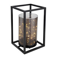 LED-Solarleuchte schwarz Metall B/H/T: ca. 17x28x17 cm SOLAR - schwarz (17,00/28,00/17,00cm) - GLOBO