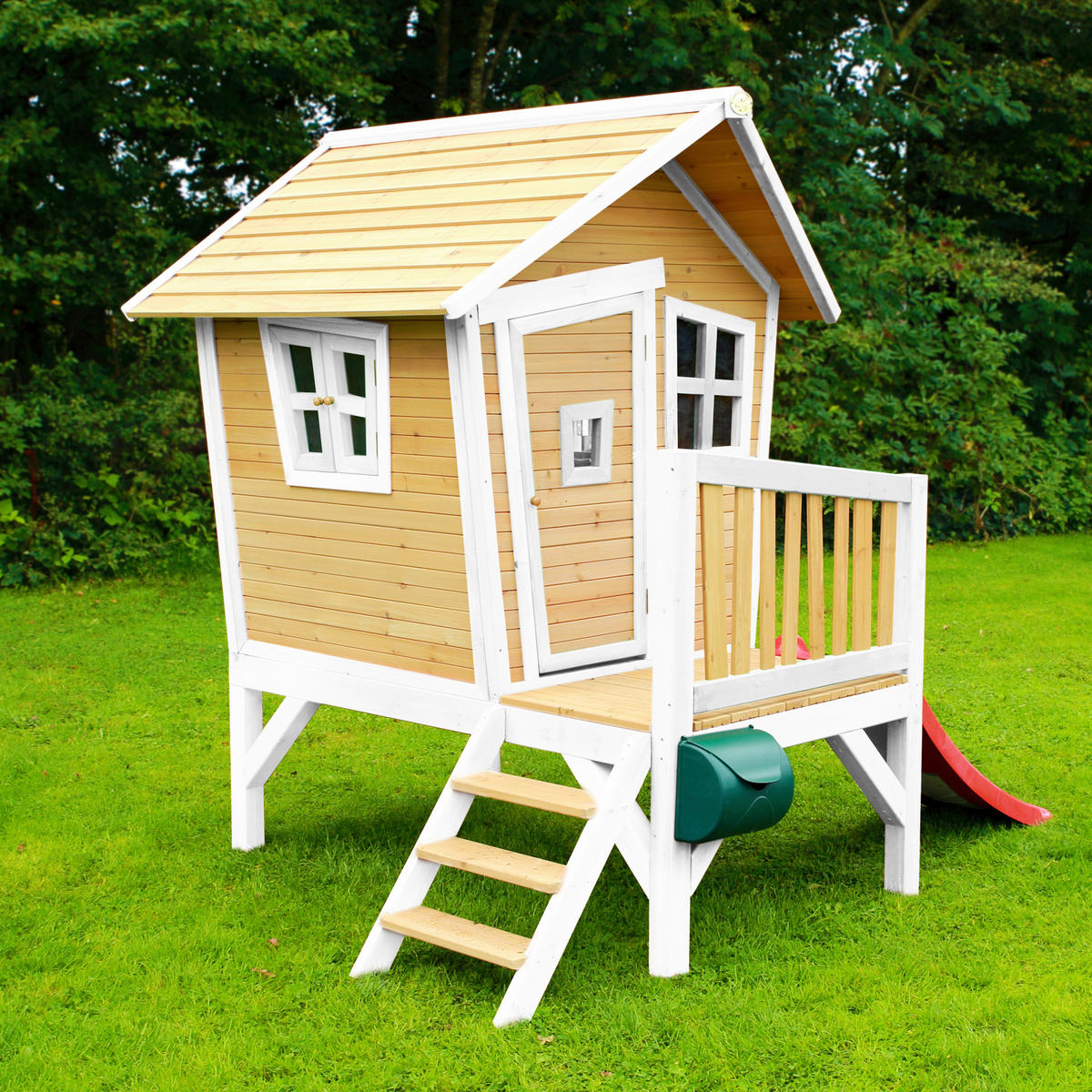 AXI Spielhaus Robin braun B/H/L: ca. 264x203x177 cm Robin - braun/weiß (177,00/264,00/203,00cm) - AXI