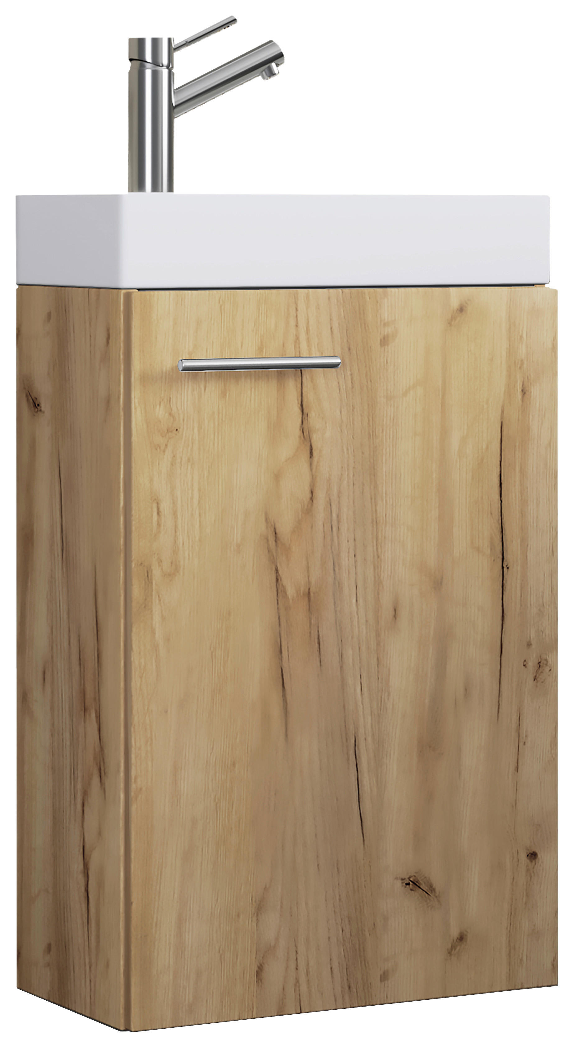 Waschplatz Slito Eiche Honig Nachbildung weiß B/H/T: ca. 41x68x22 cm Slito - Eiche/weiß (41,00/68,00/22,00cm) - VCM Möbel