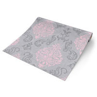 Vliestapete Ornament grau rosa B/L: ca. 53x1005 cm Vliestapete_95372-6 - rosa/grau (53,00/1005,00cm)