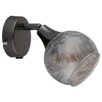 GLOBO Strahler schwarz Chrom Metall Glas B/H/L: ca. 12x14,5x14 cm E14 1 Brennstellen Strahler-Frosta - schwarz/Chrom (14,00/12,00/14,50cm) - GLOBO