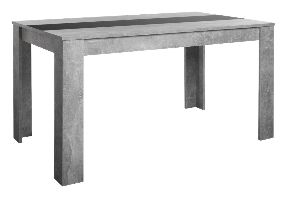 Esstisch Niklas Beton Optik B/H/T: ca. 138x74x80 cm Niklas - Beton/weiß (138,00/74,00/80,00cm)