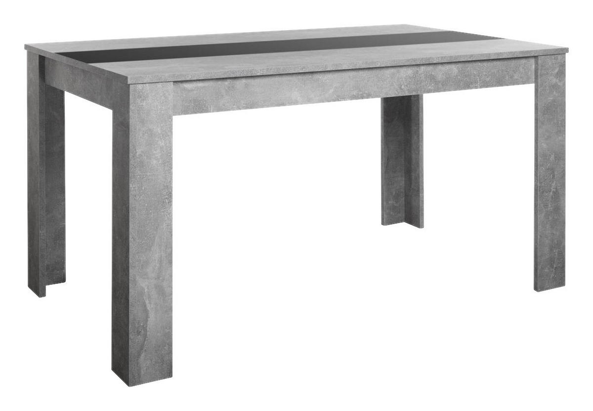 Esstisch Niklas Beton Optik B/H/T: ca. 138x74x80 cm Niklas - Beton/weiß (138,00/74,00/80,00cm)