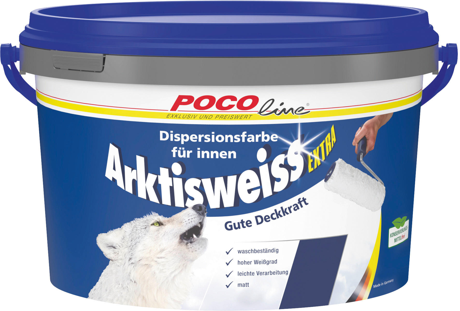 POCOline Raumfarbe Arktisweiß weiß ca. 5 l Arktisweiß - weiß (5,00l) - POCOline