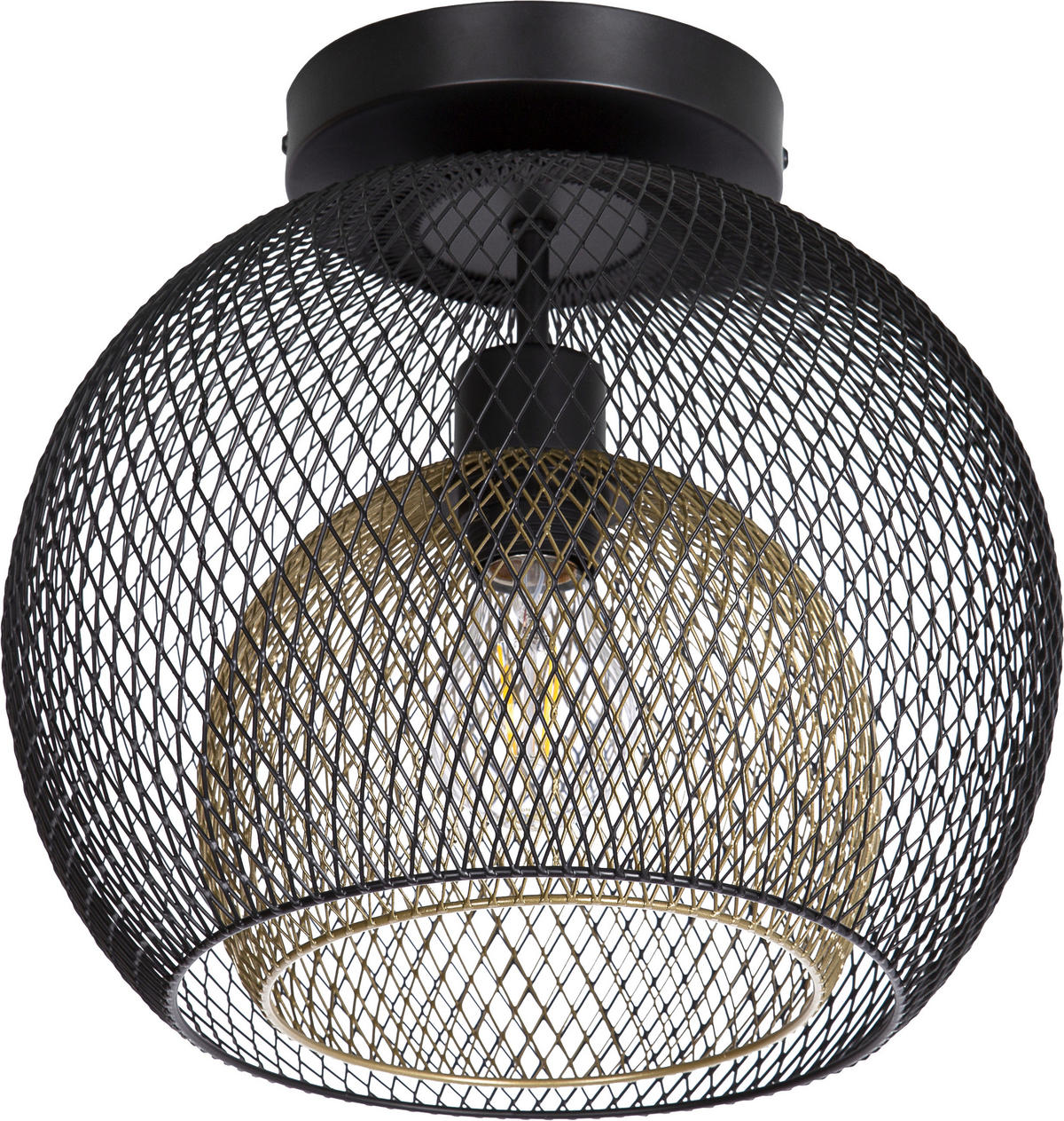 GLOBO Deckenleuchte SELINA 60260108X schwarz Metall H/D: ca. 28,5x30 cm E27 1 Brennstellen SELINA - schwarz (30,00/28,50cm) - GLOBO