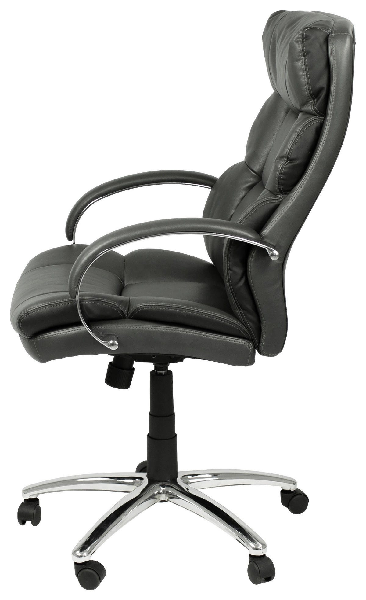 XXL-Chefsessel PAUL-XXL grau Chrom Kunstleder Metall PAUL-XXL - Chrom/grau - byLIVING
