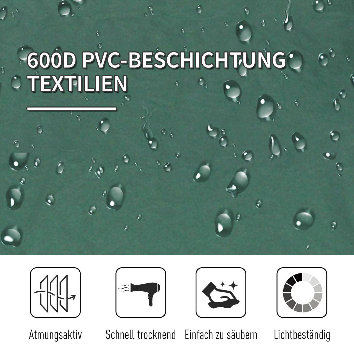 Outsunny Campingartikel B/H/L: ca. 125x193x40 cm Feldbett - schwarz/grün (40,00/125,00/193,00cm) - Outsunny