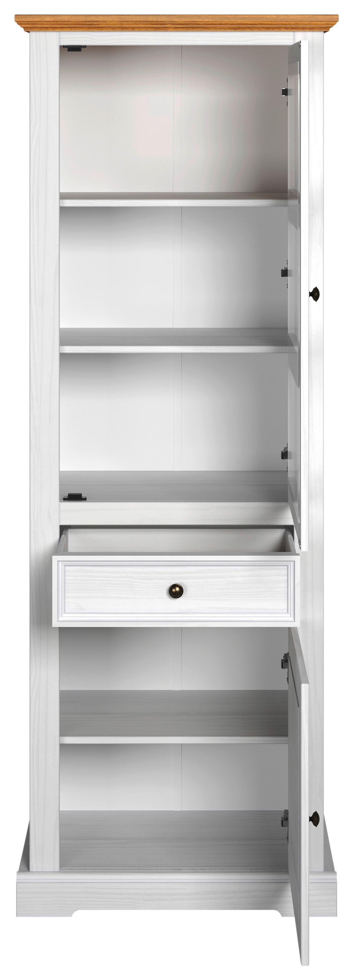 Vitrine Breda B/H/T: ca. 70x195x42 cm Breda - weiß/honig (70,00/195,00/42,00cm)