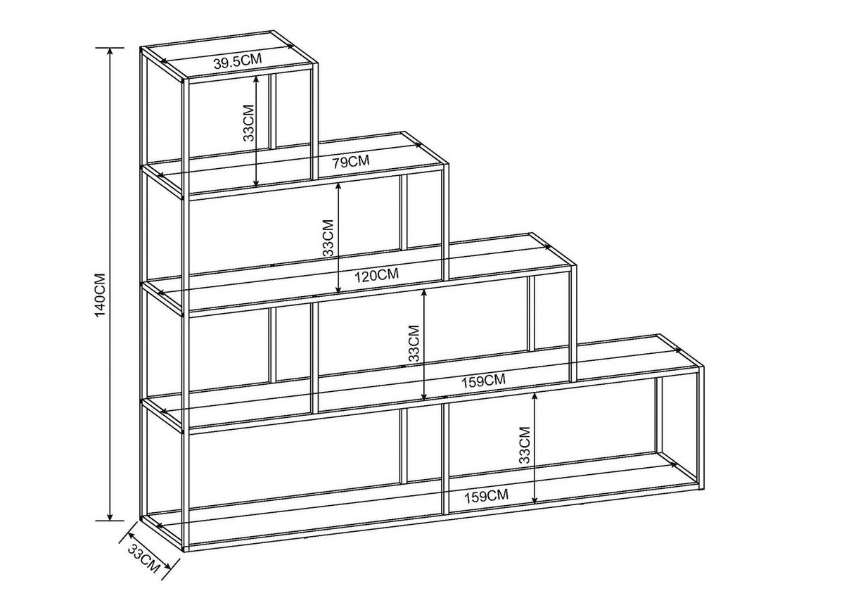 Raumteiler POCOLine Holzoptik B/H/T: ca. 159x140x33 cm POCOLine - Holzoptik (159,00/140,00/33,00cm)