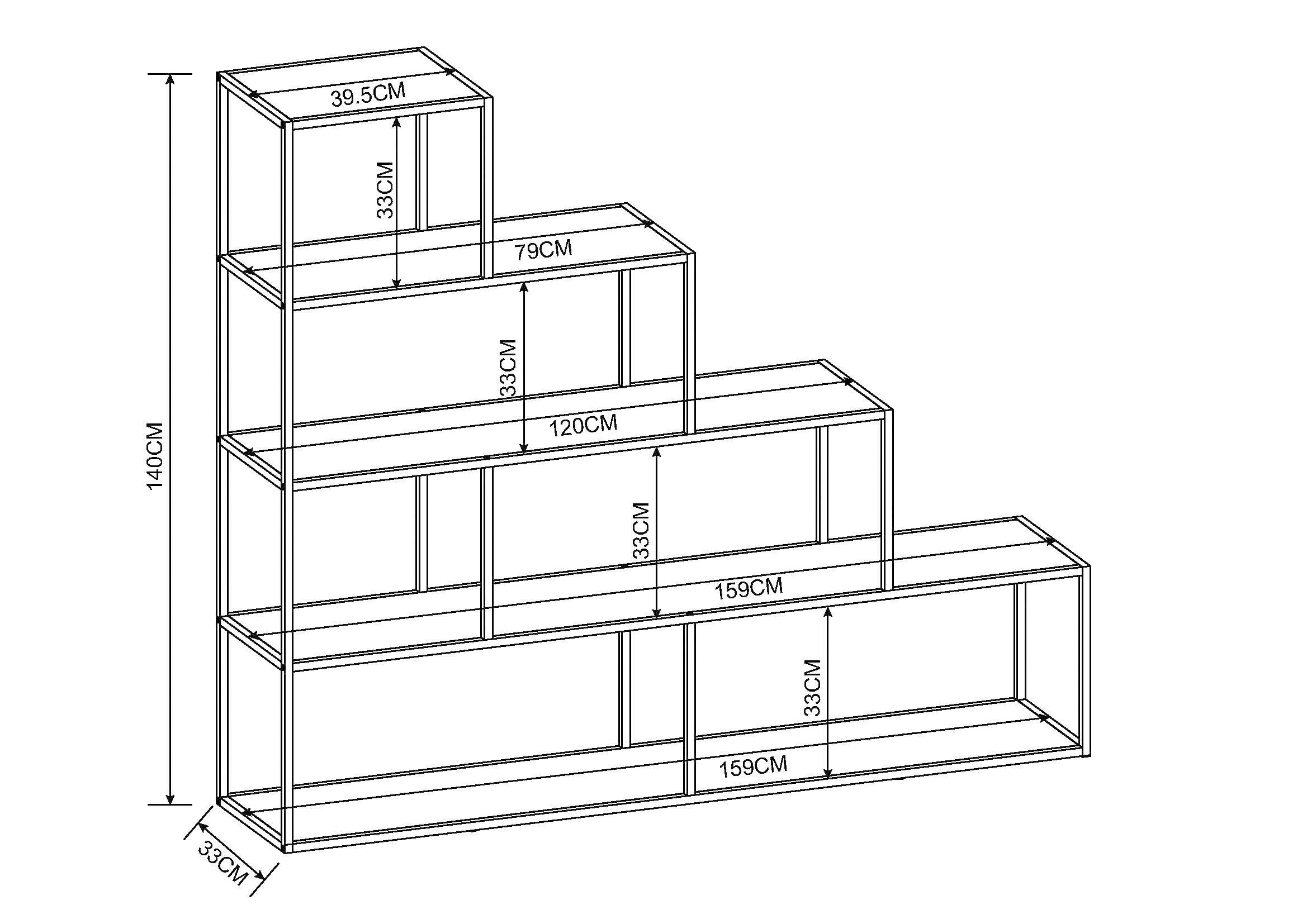 Thumbnail - Raumteiler POCOLine Holzoptik B/H/T: ca. 159x140x33 cm
