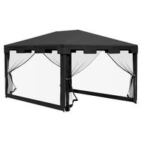 Outsunny Pavillon schwarz Polypropylen B/H/L: ca. 295x395x255 cm Pavillon - schwarz/dunkelgrau (255,00/295,00/395,00cm) - Outsunny