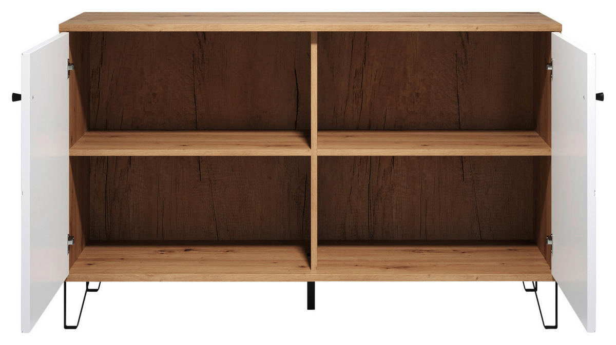 Kommode Touch Eiche Artisan Nachbildung weiß matt B/H/T: ca. 123x76x40 cm Touch - Eiche/weiß (123,00/76,00/40,00cm)