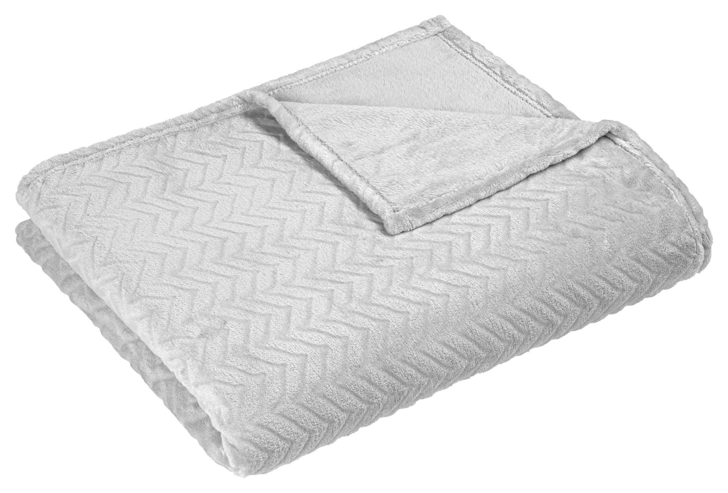 Flanelldecke Flanelldecke_Louise 180x210 silber - silber (180,00/210,00cm)