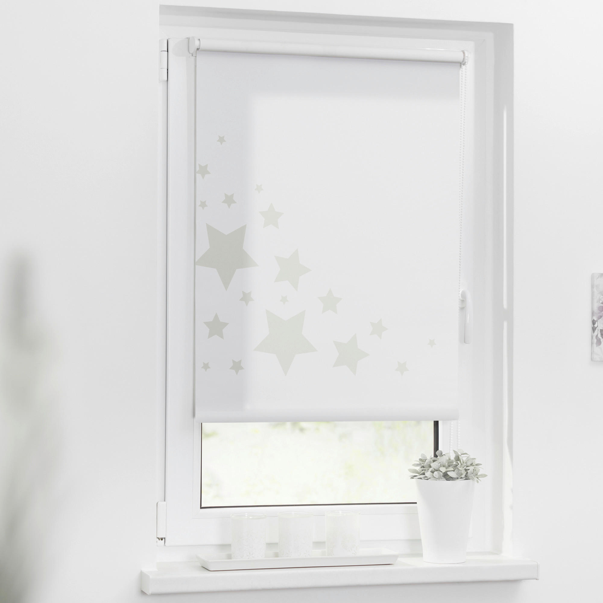 Verdunkelungsrollo Sterne grau B/L: ca. 120x150 cm Sterne - grau (120,00/150,00cm)