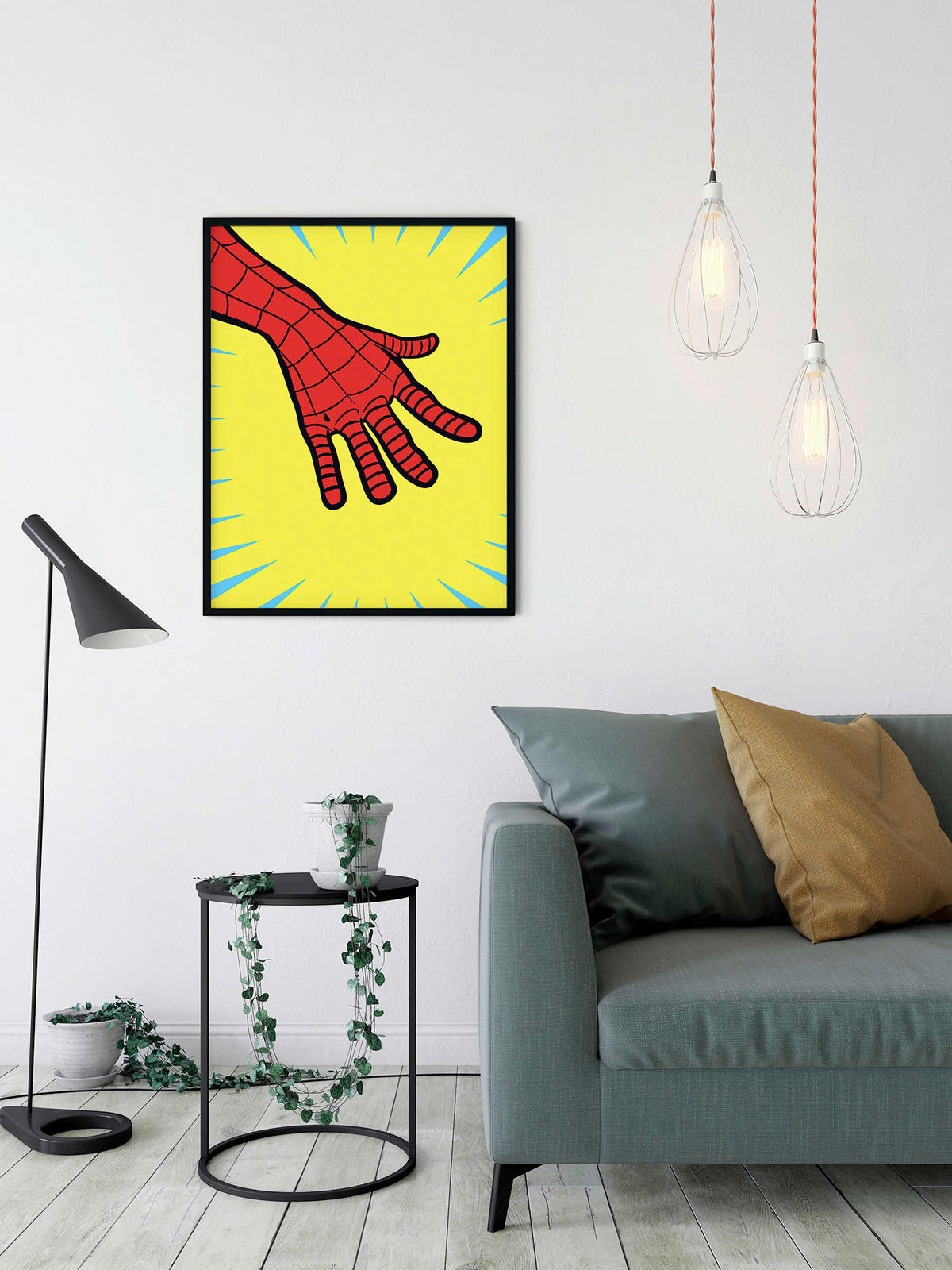 Komar Poster Marvel PowerUp Spider-Man Hand Disney B/L: ca. 50x70 cm Marvel PowerUp Spider-Man Hand - (50,00/70,00cm) - Komar