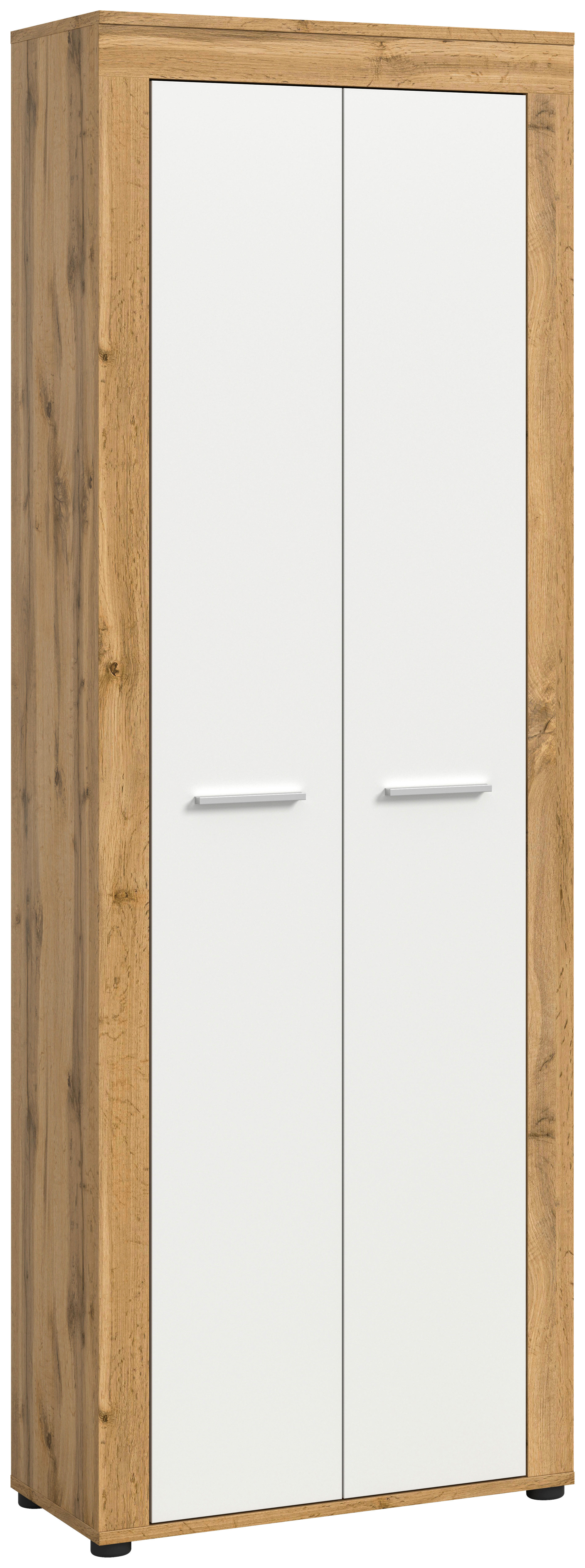 Garderobenschrank JAM Eiche Wotan Nachbildung weiß B/H/T: ca. 64x191x35 cm JAM - Eiche/weiß (64,00/191,00/35,00cm) - xonox.home