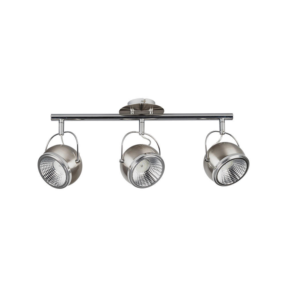 SPOT Light Spotbalken 2686387 nickel matt Chrom Metall B/H/T: ca. 52x23x13 cm GU10 3 Brennstellen Ball - nickel matt/Chrom (52,00/23,00/13,00cm) - SPOT Light