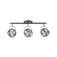 SPOT Light Spotbalken 2686387 nickel matt Chrom Metall B/H/T: ca. 52x23x13 cm GU10 3 Brennstellen Ball - nickel matt/Chrom (52,00/23,00/13,00cm) - SPOT Light