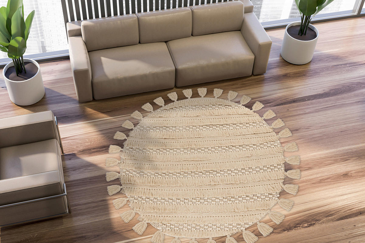 360Living Teppich Bohist natur B/L/D: ca. 160x300x160 cm Bohist - natur (160,00/300,00cm) - 360Living
