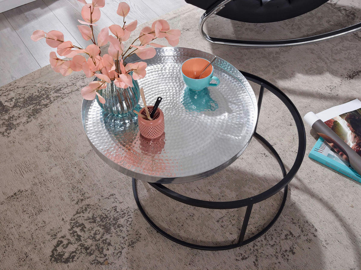 Wohnling Couchtisch silber B/H/T: ca. 62x36x62 cm Couchtisch - silber (62,00/36,00/62,00cm) - Wohnling