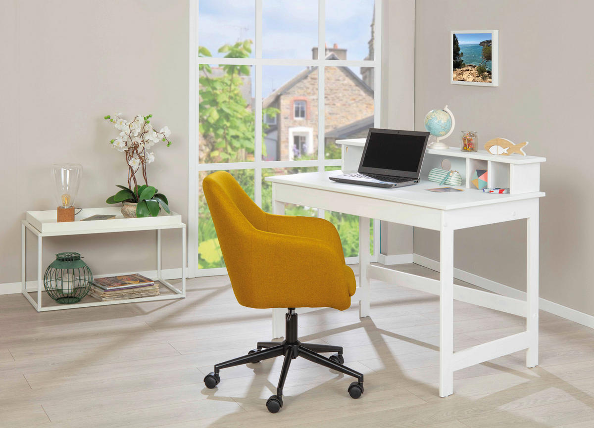 Schreibtisch Hilda weiß B/H/T: ca. 110x76x69 cm Hilda - weiß (110,00/76,00/69,00cm) - Inter Link