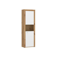 Vitrine Mallorca Plus Eiche Artisan Nachbildung weiß B/H/T: ca. 60x190x35 cm Mallorca Plus - Eiche/weiß (60,00/190,00/35,00cm)