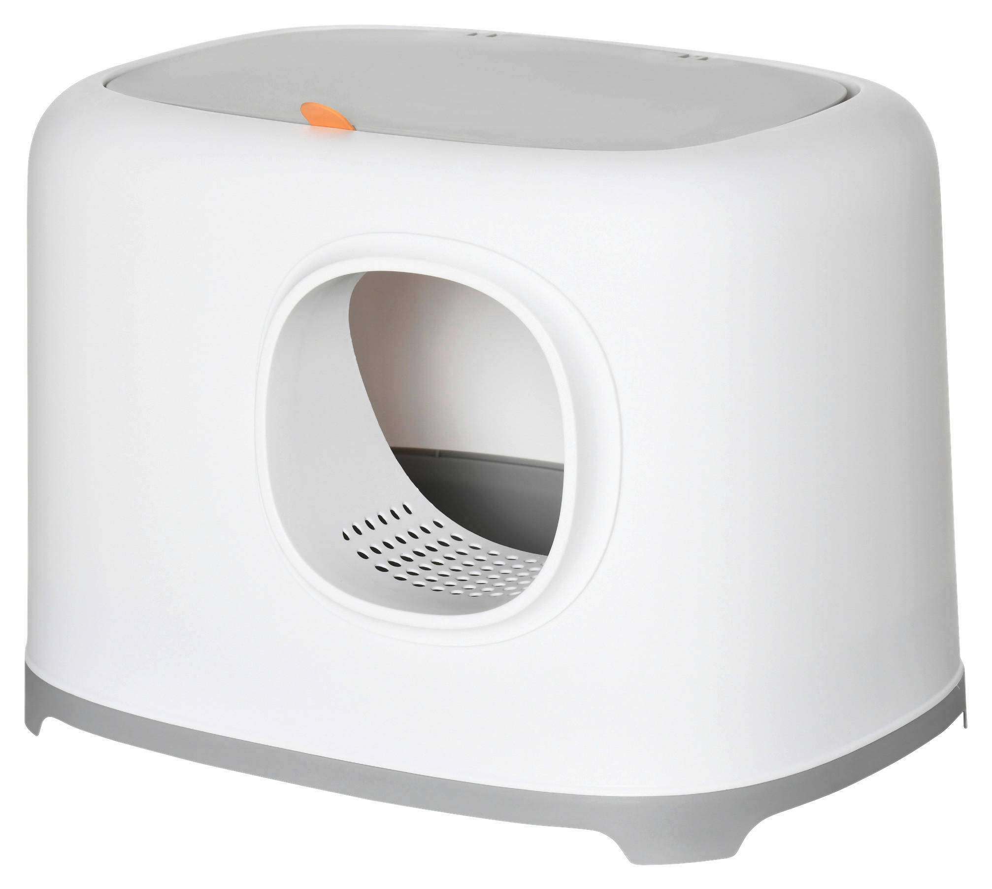 PawHut Katzentoilette hellgrau Kunststoff B/H/L: ca. 40x39x55 cm Katzentoilette - hellgrau/weiß (55,00/40,00/39,00cm) - PawHut