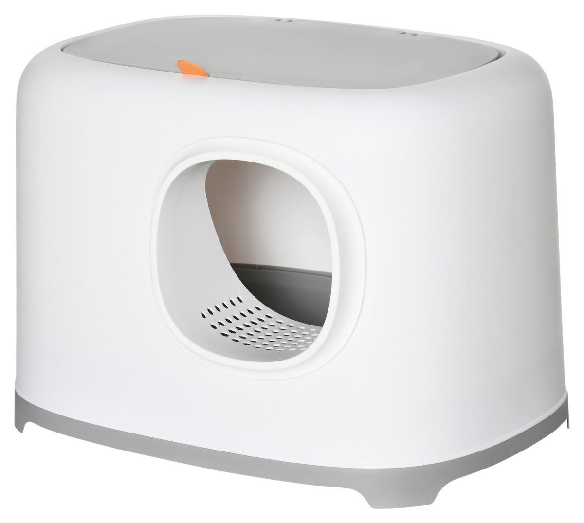 PawHut Katzentoilette hellgrau Kunststoff B/H/L: ca. 40x39x55 cm Katzentoilette - hellgrau/weiß (55,00/40,00/39,00cm) - PawHut