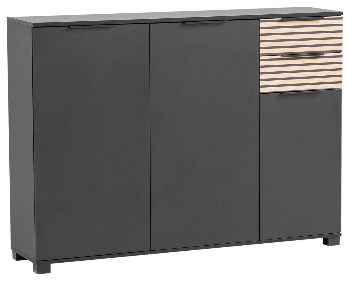 Schuhschrank Alexa schwarz matt B/H/T: ca. 141,9x105,5x35 cm Alexa - schwarz (141,90/105,50/35,00cm) - Möbelpartner